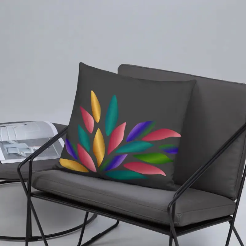 Bright Colorful Petals Throw Pillow