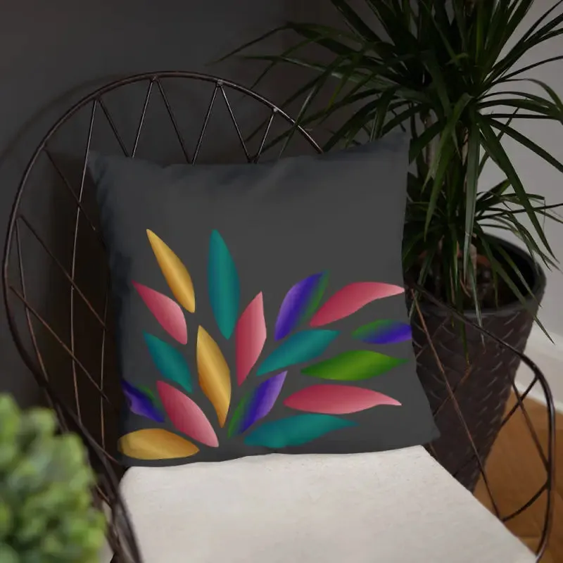Bright Colorful Petals Throw Pillow