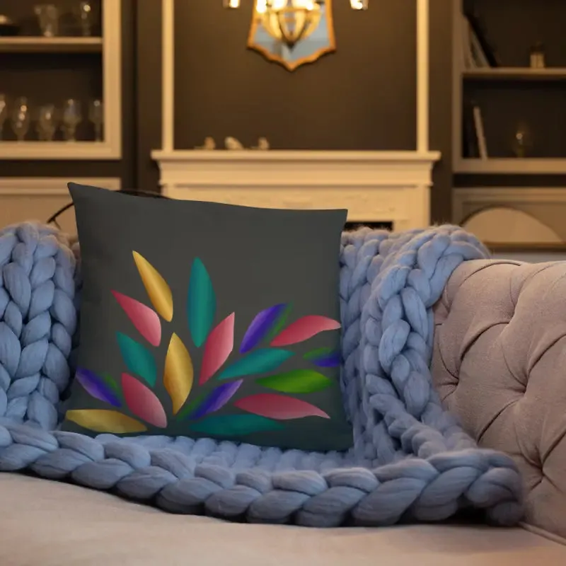 Bright Colorful Petals Throw Pillow