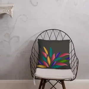 Bright Colorful Petals Throw Pillow