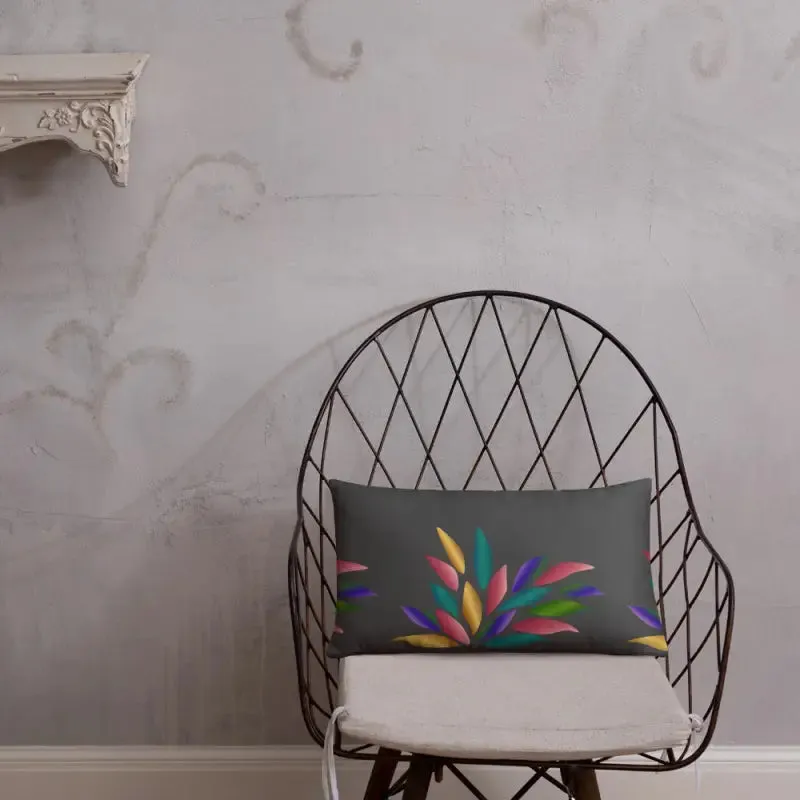 Bright Colorful Petals Throw Pillow