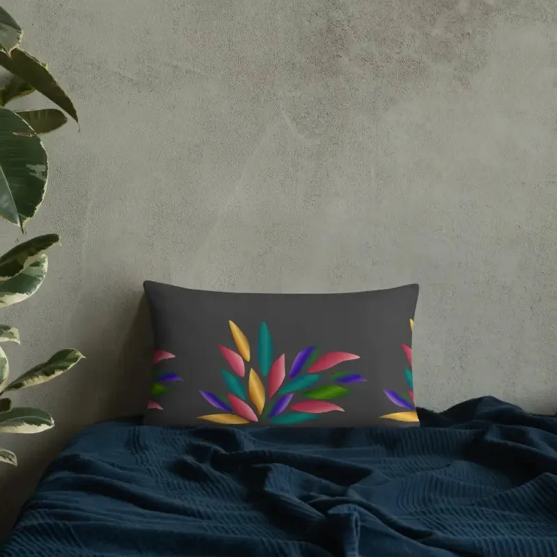 Bright Colorful Petals Throw Pillow