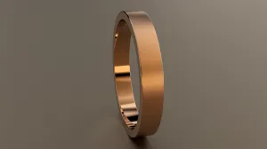 Brushed Rose Gold 3mm Flat Wedding Band