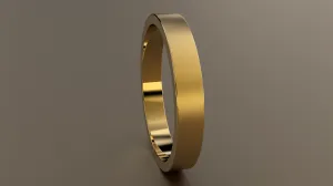 Brushed Yellow Gold 3mm Flat Wedding Band