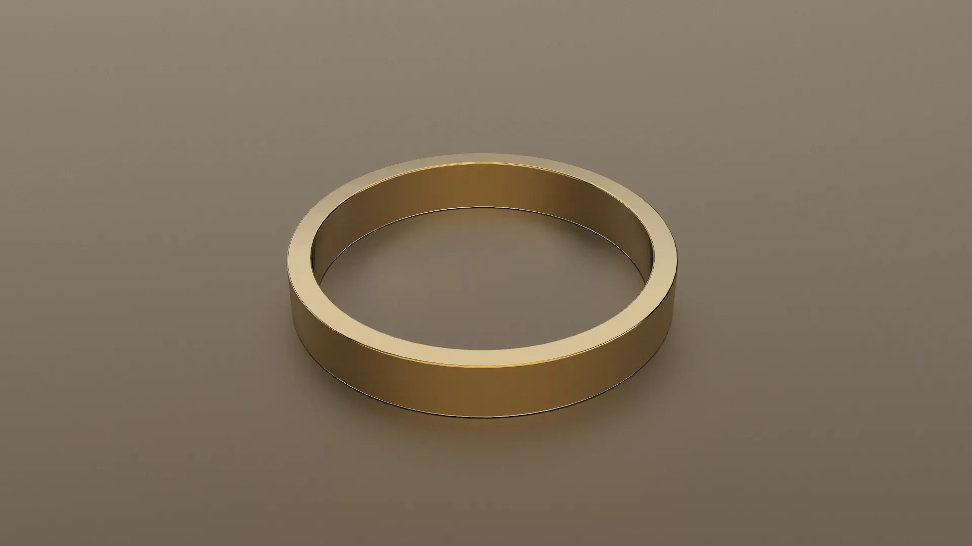 Brushed Yellow Gold 3mm Flat Wedding Band
