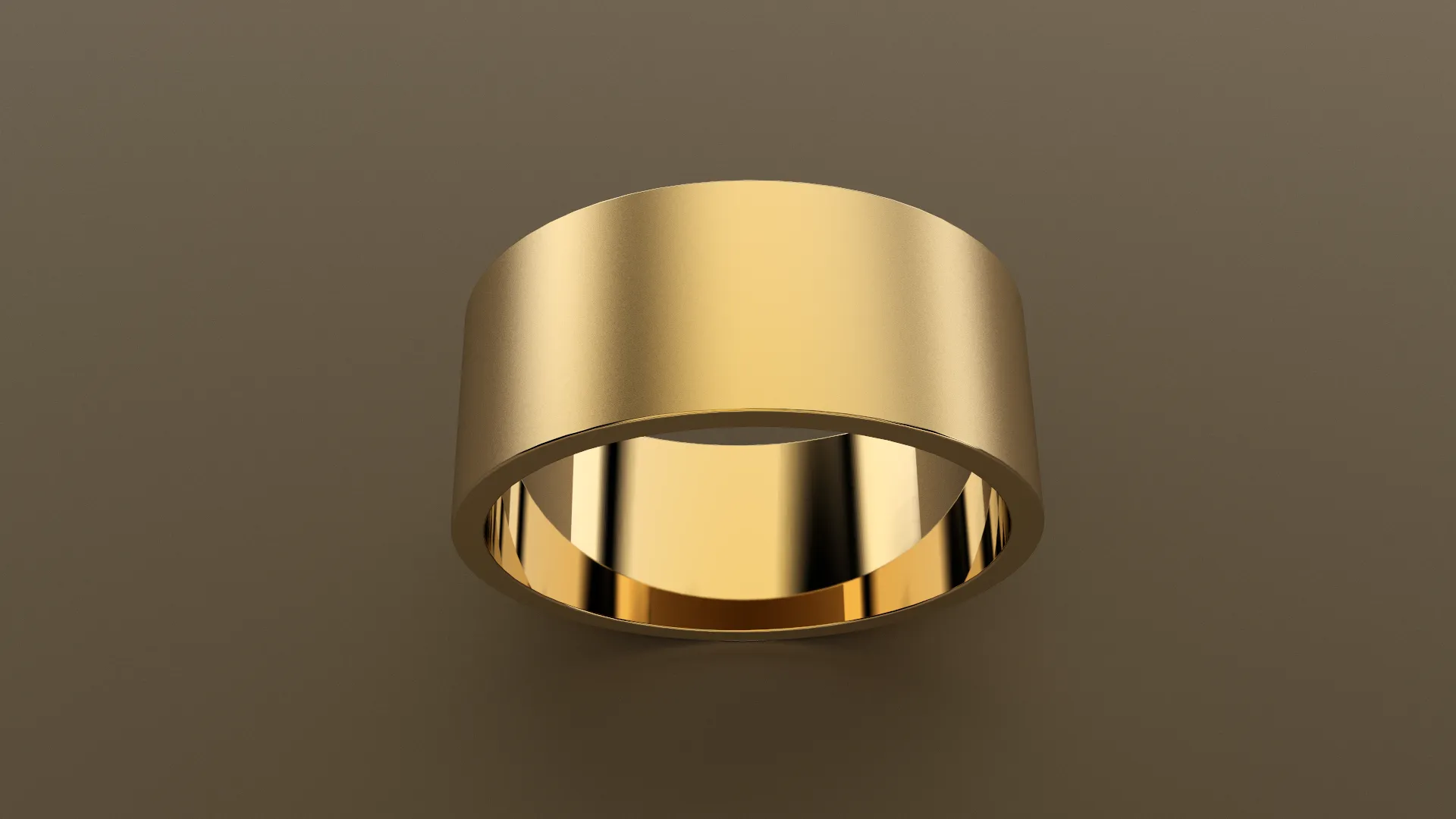 Brushed Yellow Gold 9mm Flat Wedding Band