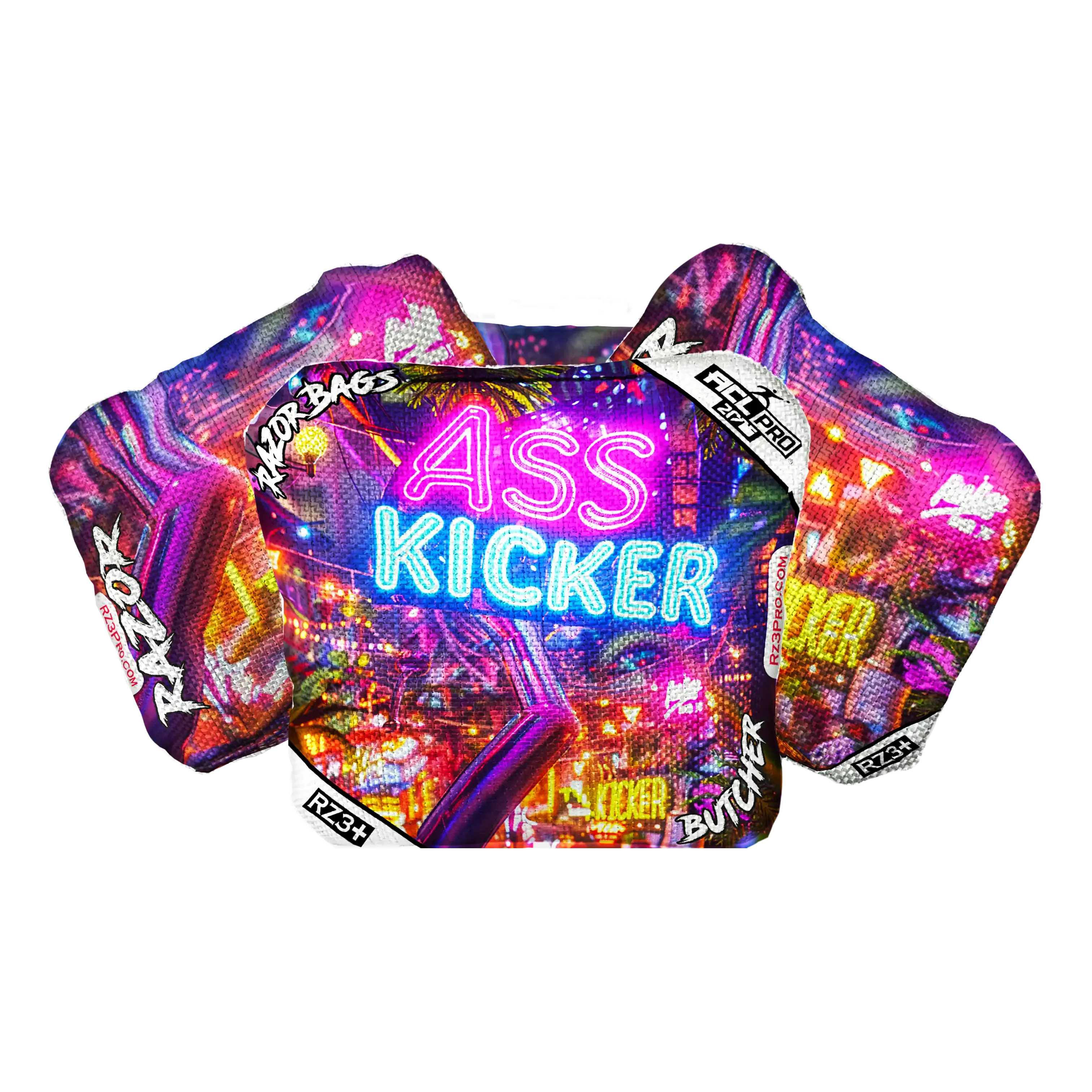 Butcher | Ass Kicker Neon | ACL PRO Razor Cornhole Bags