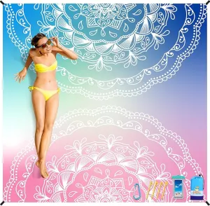 BYDOLL Beach Blanket Sandproof Waterproof 78''×81'' 1-4 Adults Compact Lightweight Oversized Beach Blanket Large Picnic Mat Beach Blanket for Travel Camping Hiking Picnic