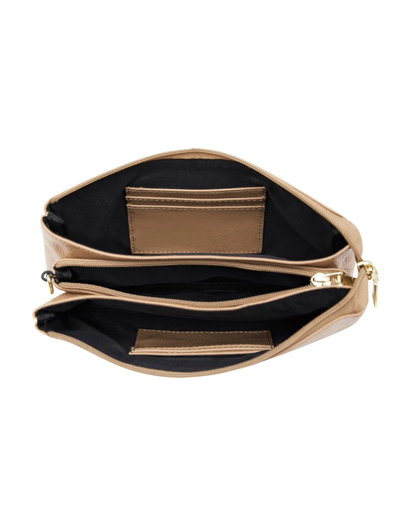 CANDICE LEATHER WALLET WITH SHOULDER STRAP- E1-0809-CAM