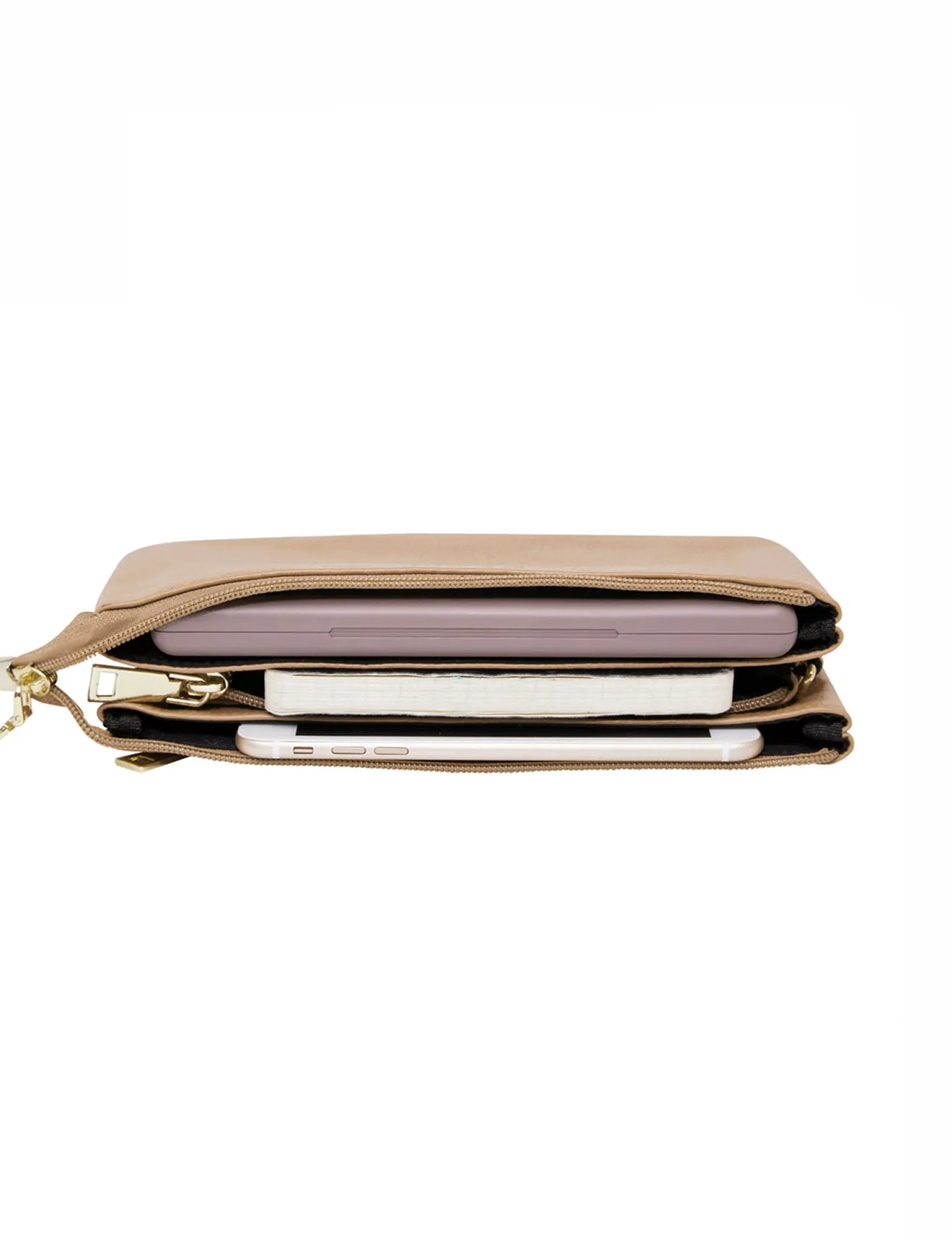 CANDICE LEATHER WALLET WITH SHOULDER STRAP- E1-0809-CAM