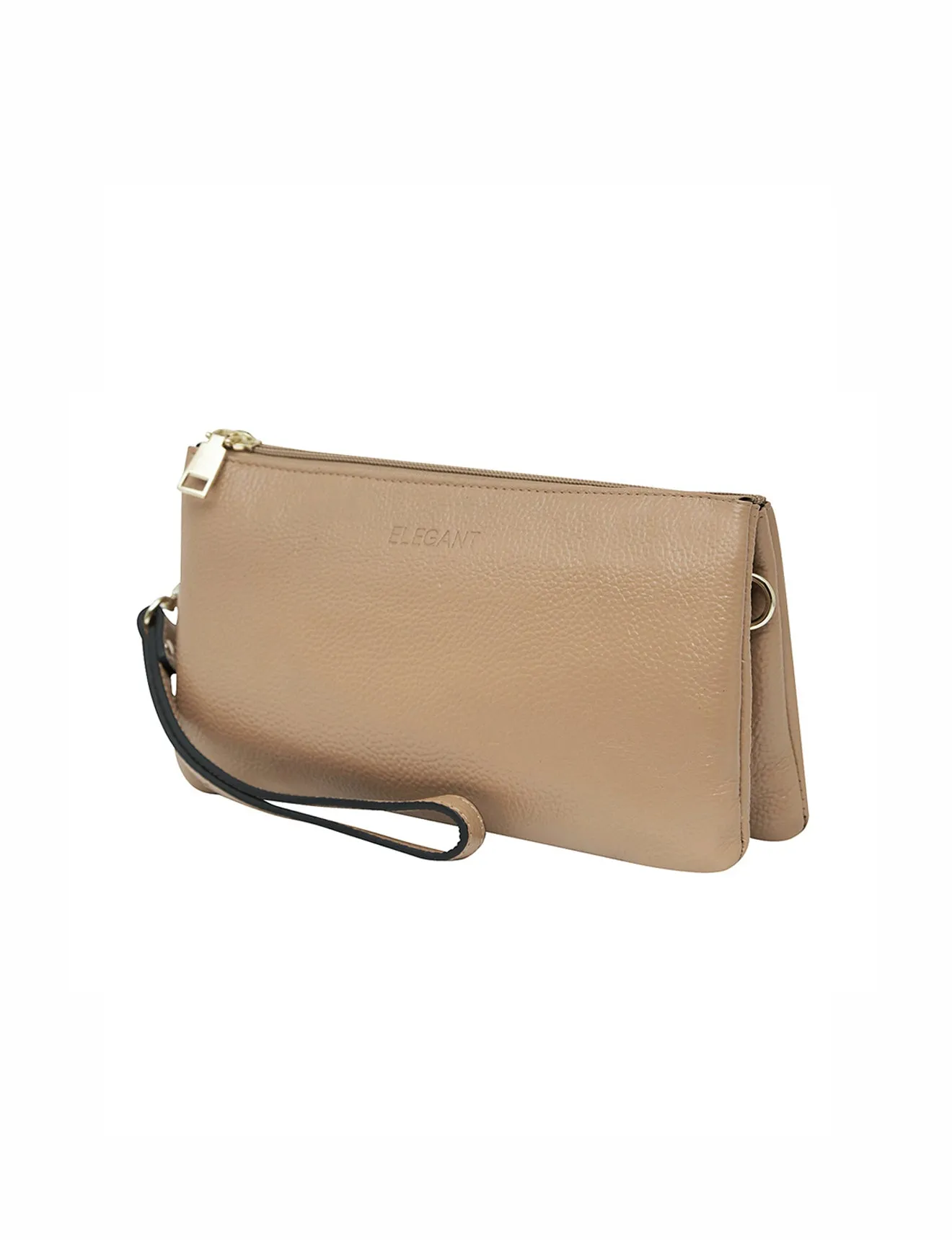 CANDICE LEATHER WALLET WITH SHOULDER STRAP- E1-0809-CAM