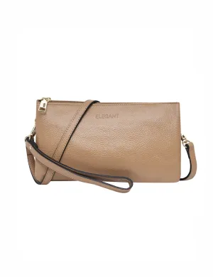 CANDICE LEATHER WALLET WITH SHOULDER STRAP- E1-0809-CAM