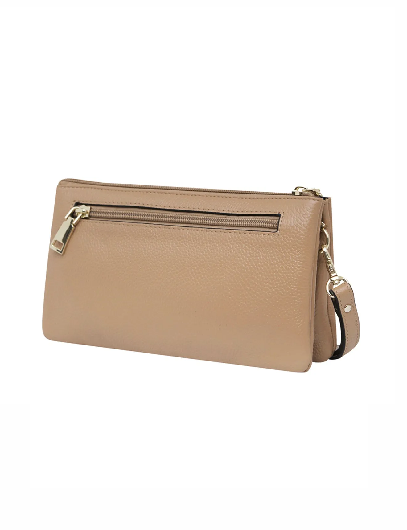 CANDICE LEATHER WALLET WITH SHOULDER STRAP- E1-0809-CAM