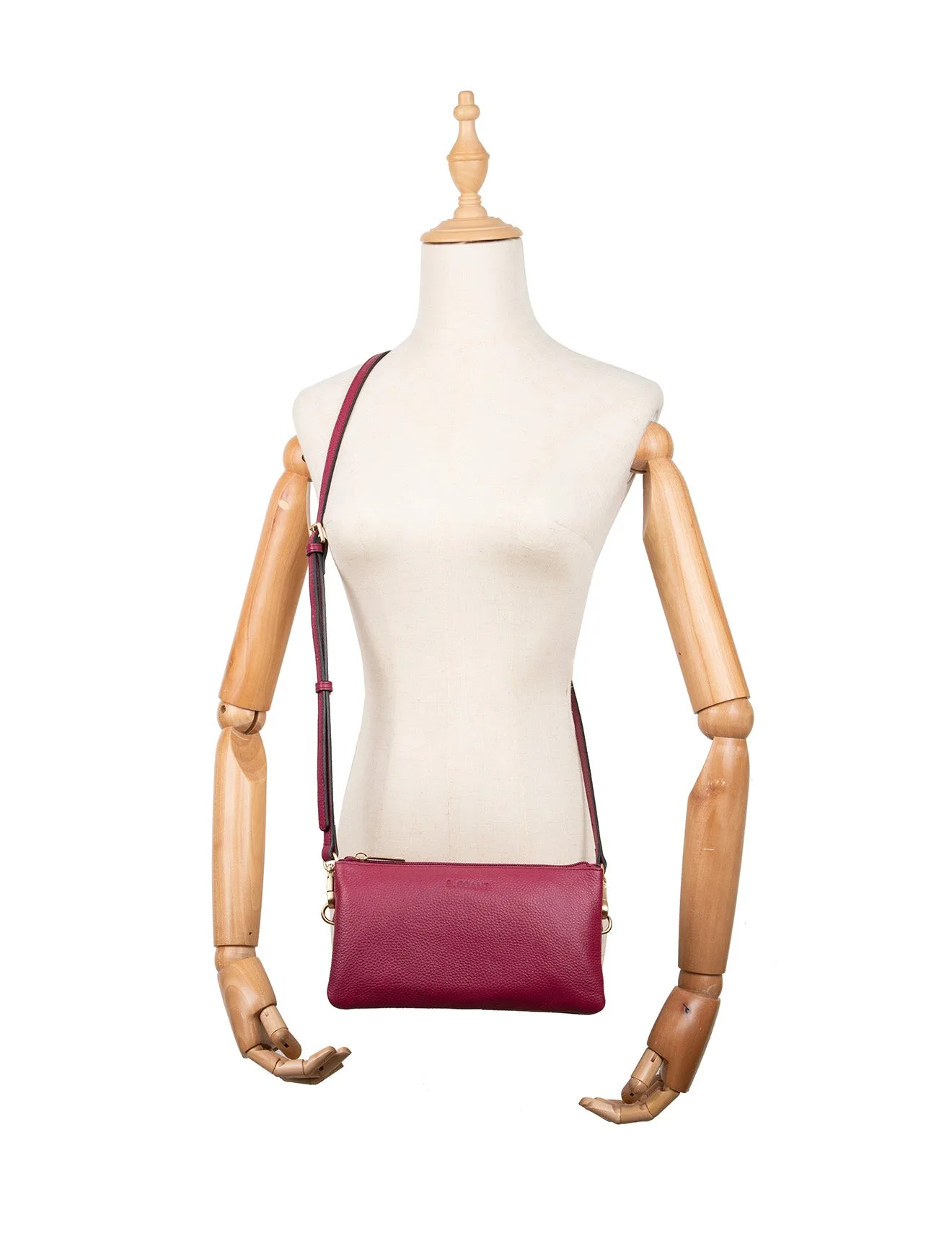 CANDICE LEATHER WALLET WITH SHOULDER STRAP- E1-0809-RAS- SALE