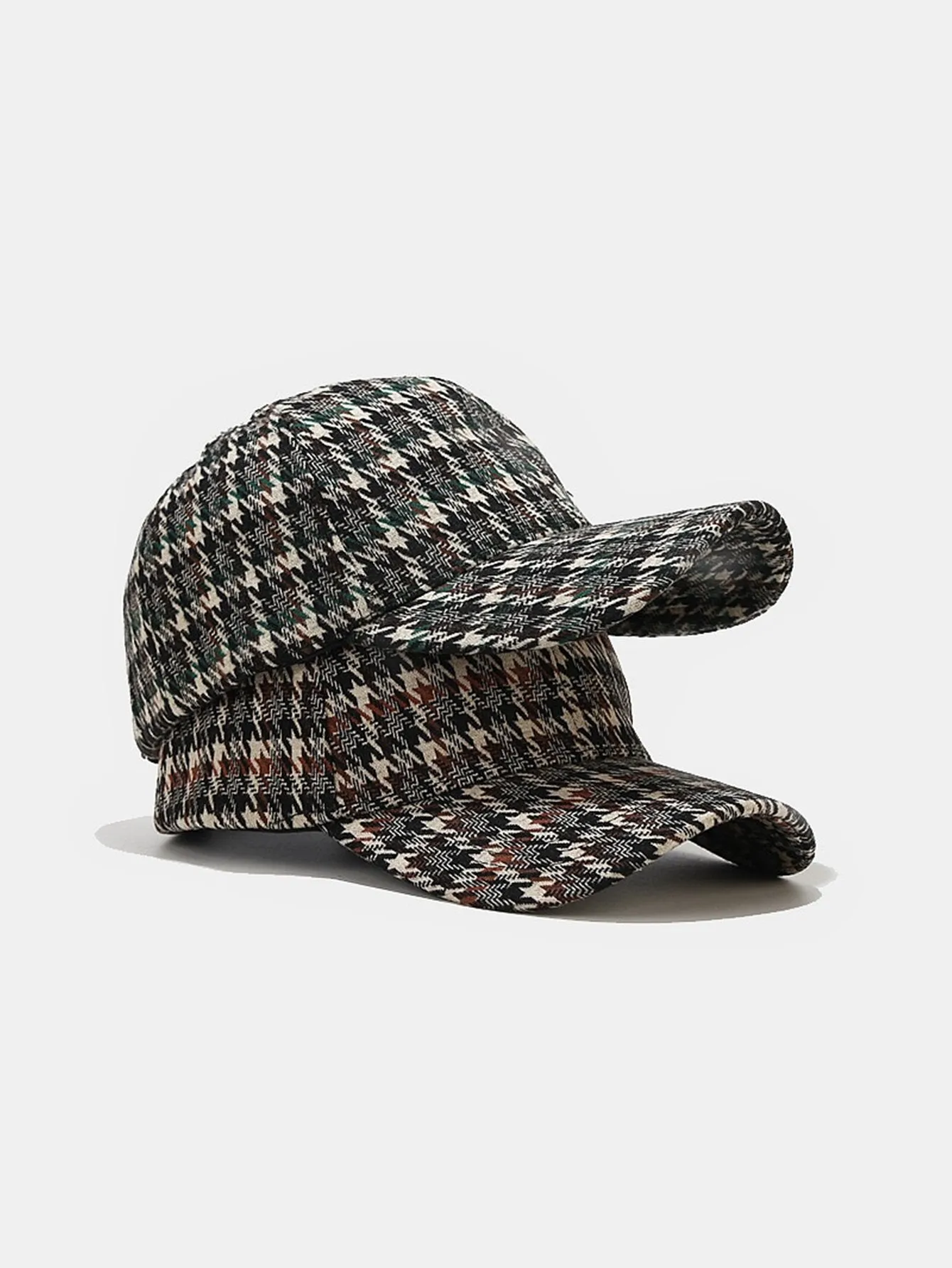 Cap Baseball Houndstooth Style British Style