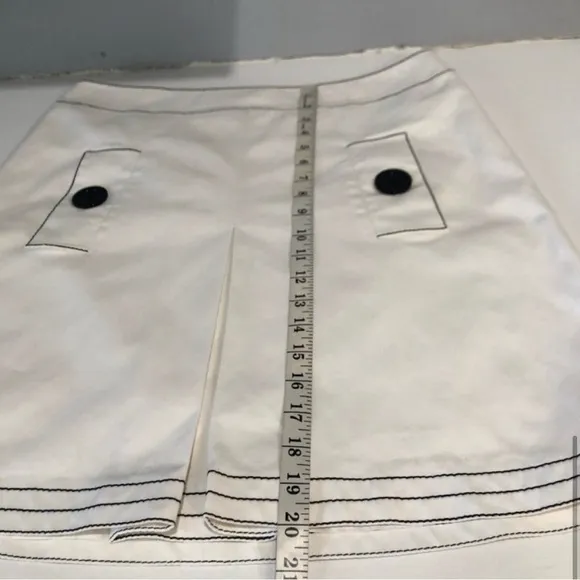 CARLISLE white A-line skirt high waist side pocket