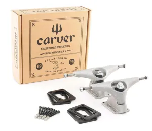 Carver 6.5" CX Surf Skateboard Truck Kit - Raw inc risers and hardware