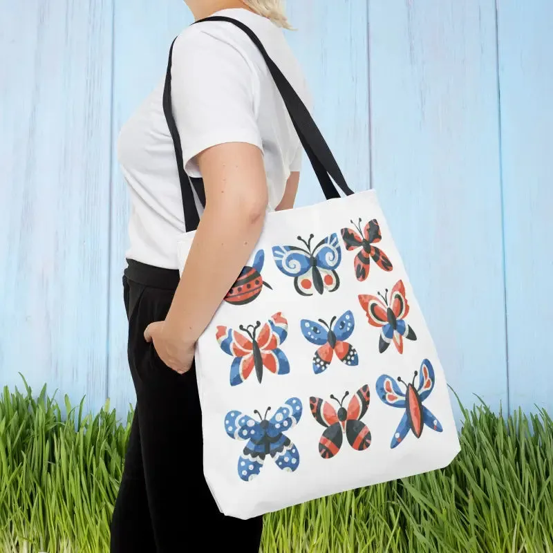Chic Colorful Butterflies Aop Tote Bag for Daily
