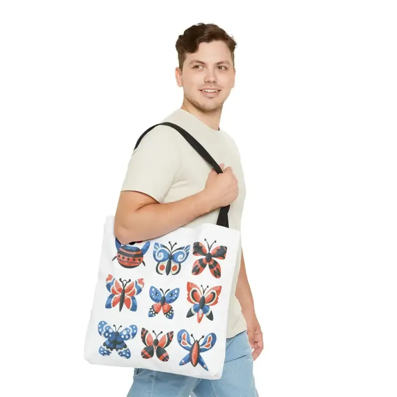 Chic Colorful Butterflies Aop Tote Bag for Daily