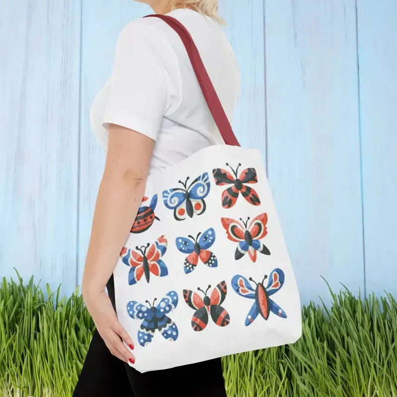Chic Colorful Butterflies Aop Tote Bag for Daily