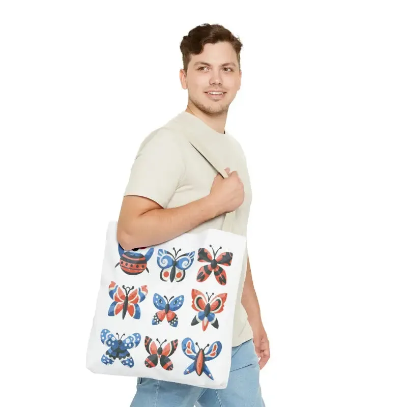 Chic Colorful Butterflies Aop Tote Bag for Daily