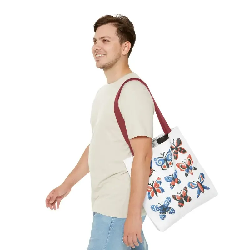 Chic Colorful Butterflies Aop Tote Bag for Daily