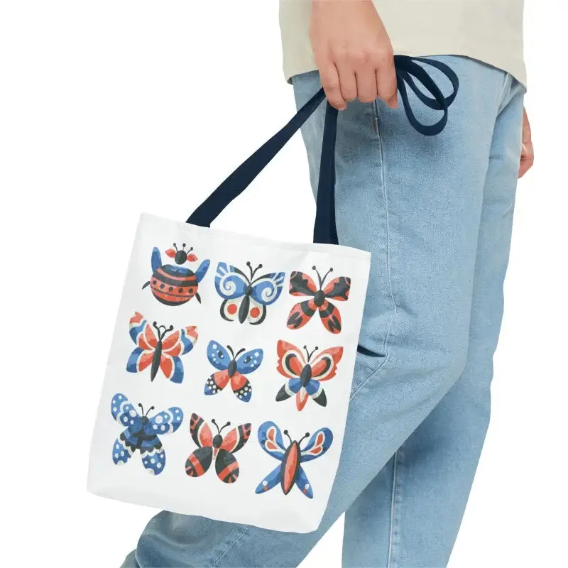 Chic Colorful Butterflies Aop Tote Bag for Daily