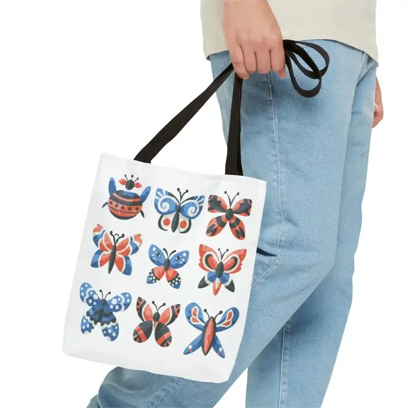 Chic Colorful Butterflies Aop Tote Bag for Daily