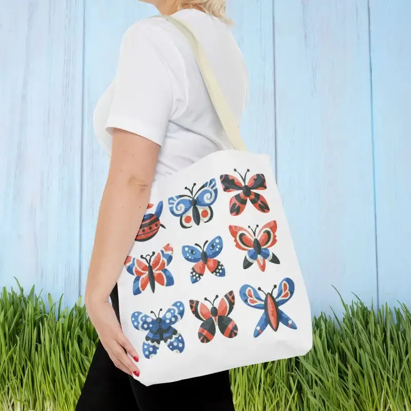 Chic Colorful Butterflies Aop Tote Bag for Daily