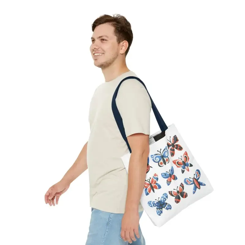 Chic Colorful Butterflies Aop Tote Bag for Daily