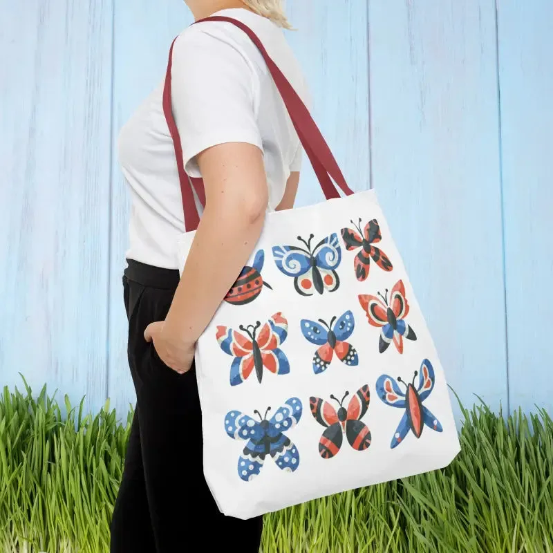 Chic Colorful Butterflies Aop Tote Bag for Daily