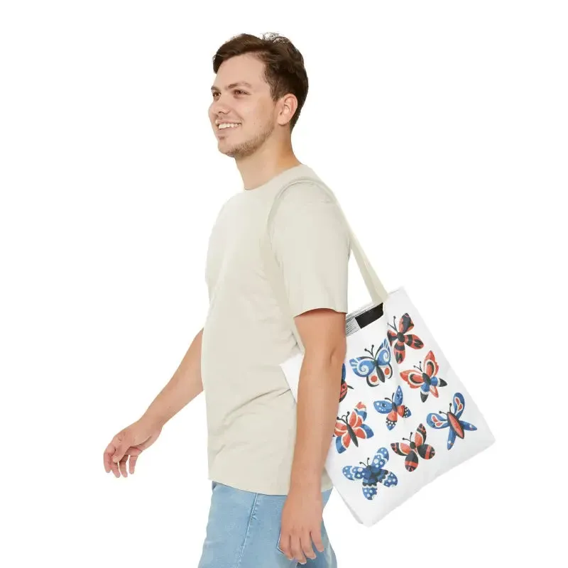 Chic Colorful Butterflies Aop Tote Bag for Daily