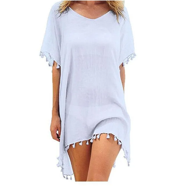 Chiffon Tassels Beach Wear Swimsuit Cover Up Swimwear