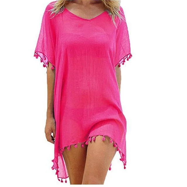 Chiffon Tassels Beach Wear Swimsuit Cover Up Swimwear