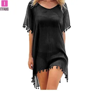 Chiffon Tassels Beach Wear Swimsuit Cover Up Swimwear