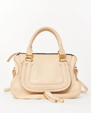Chloé White Leather Medium Double Marcie Shoulder Bag