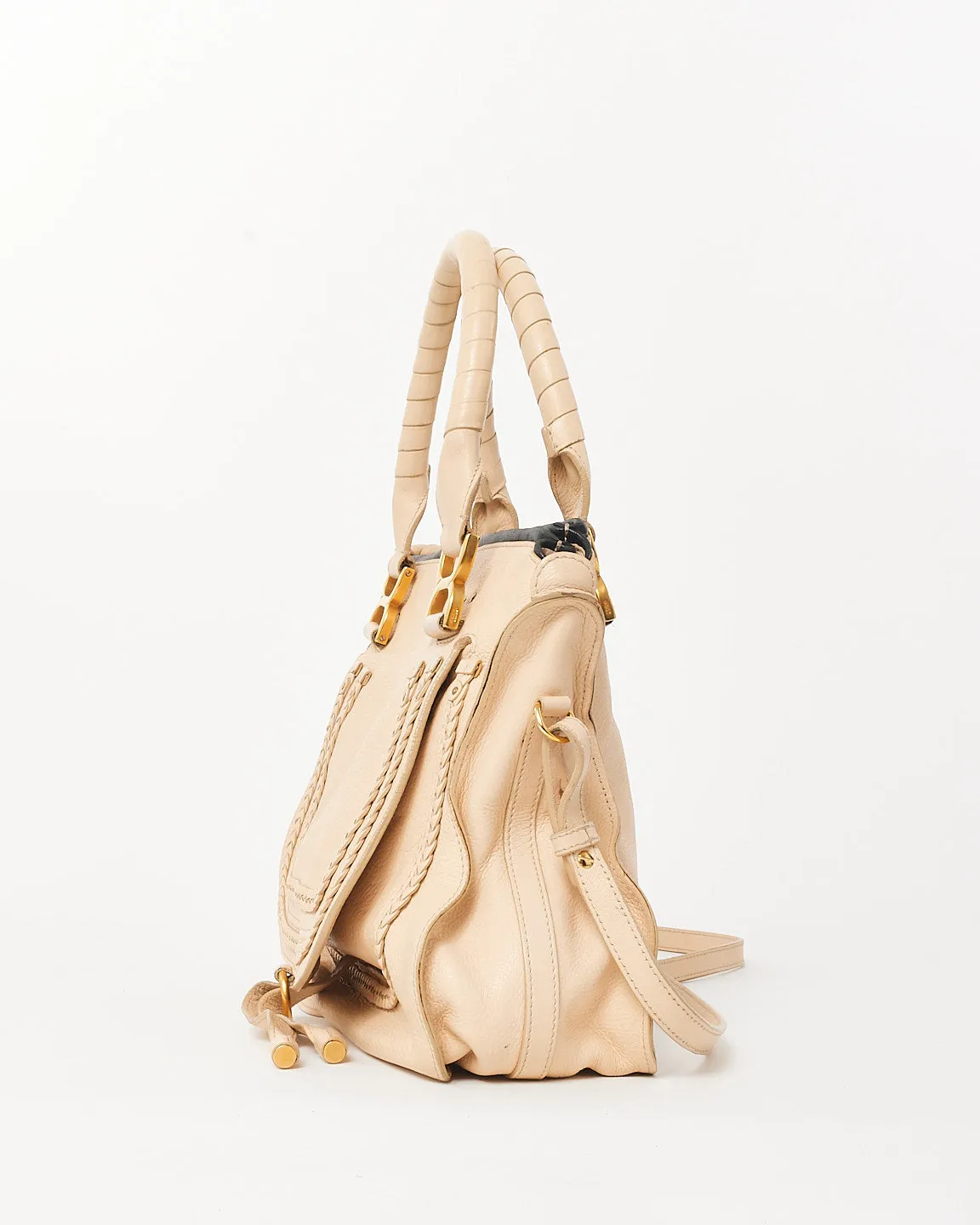 Chloé White Leather Medium Double Marcie Shoulder Bag