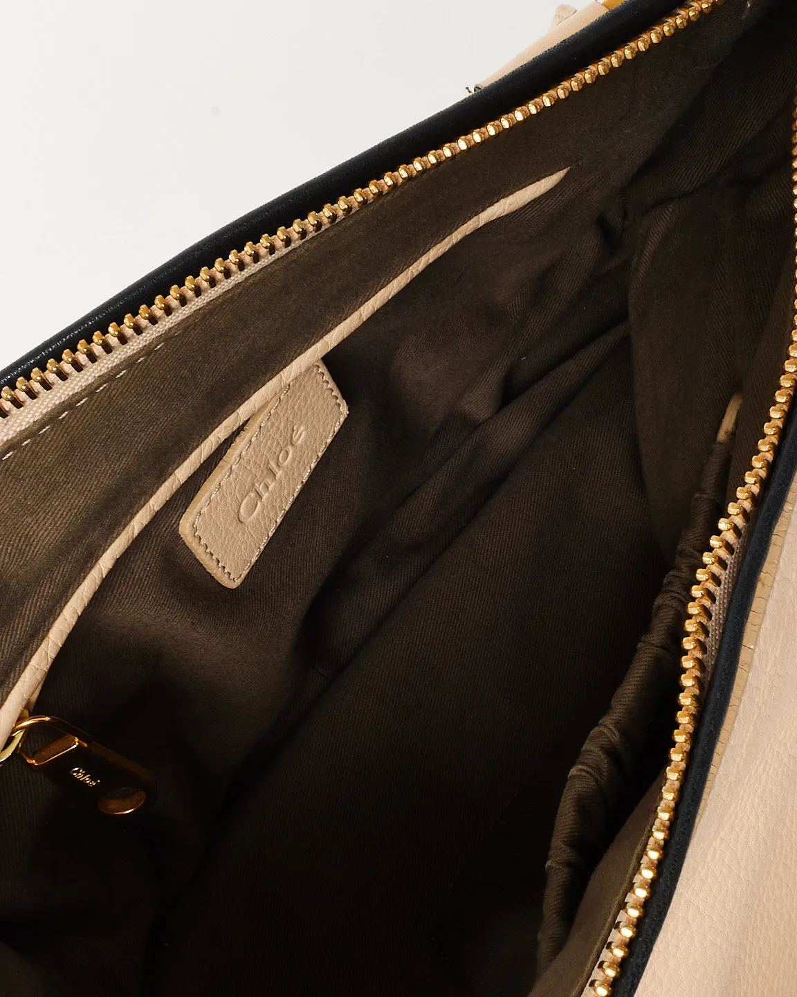 Chloé White Leather Medium Double Marcie Shoulder Bag