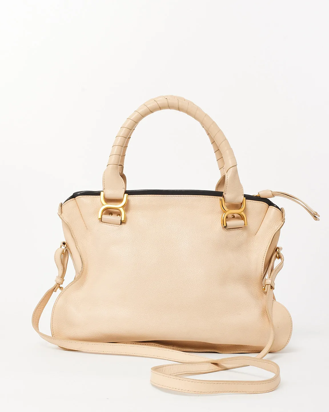 Chloé White Leather Medium Double Marcie Shoulder Bag