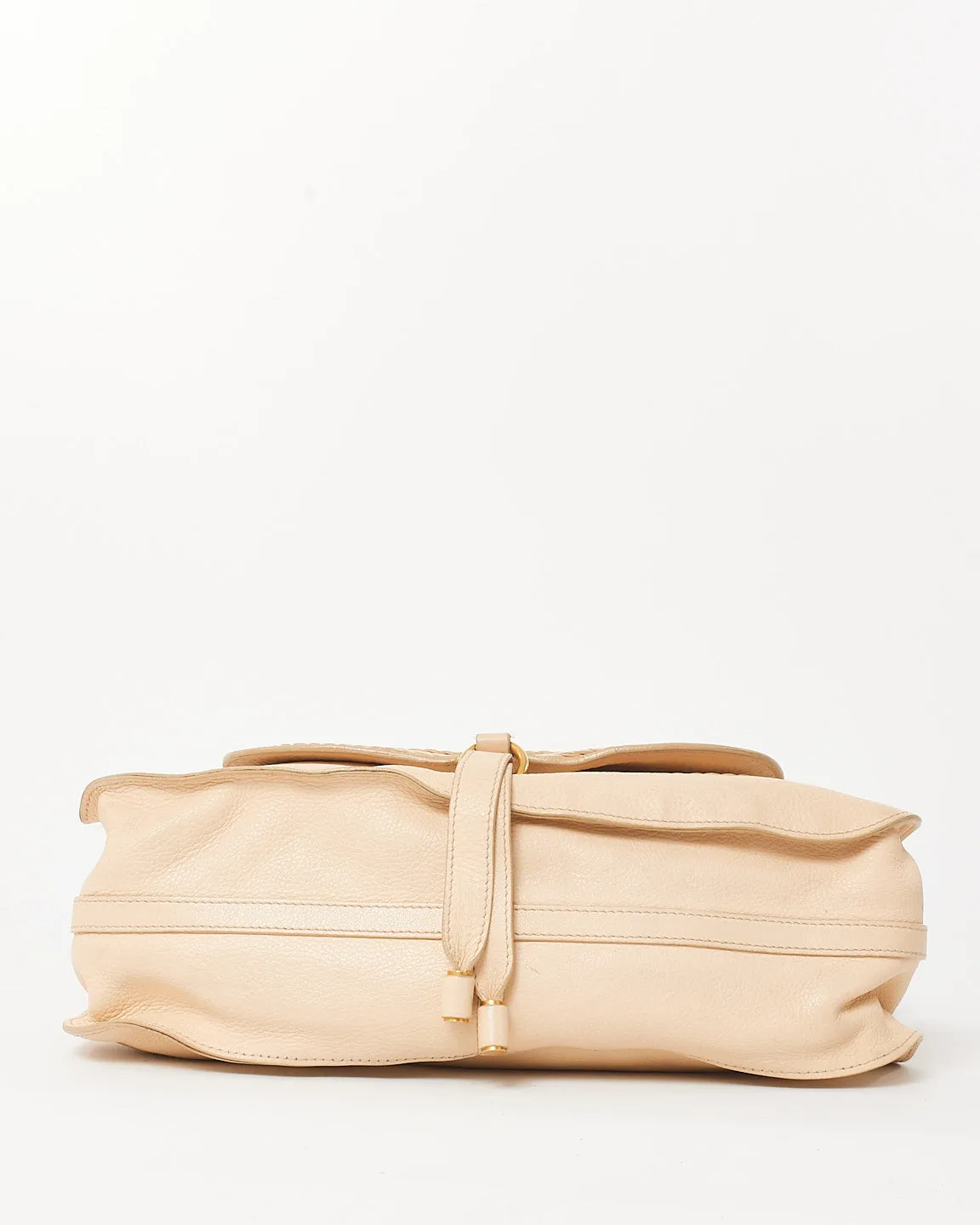 Chloé White Leather Medium Double Marcie Shoulder Bag