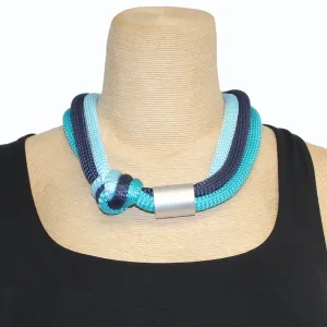 Christina Brampti Necklace, Knot, Turquoise/Aqua/Navy