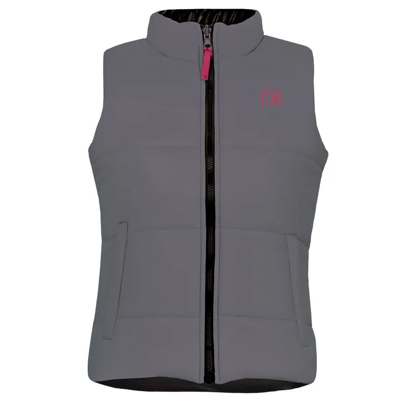 CLPF495-S-Gry/Blk Insulated Ladies Reversible Vest