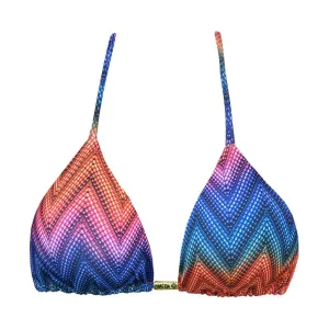 Colorful Chevron Stripes Brazilian Triangle Bikini Top