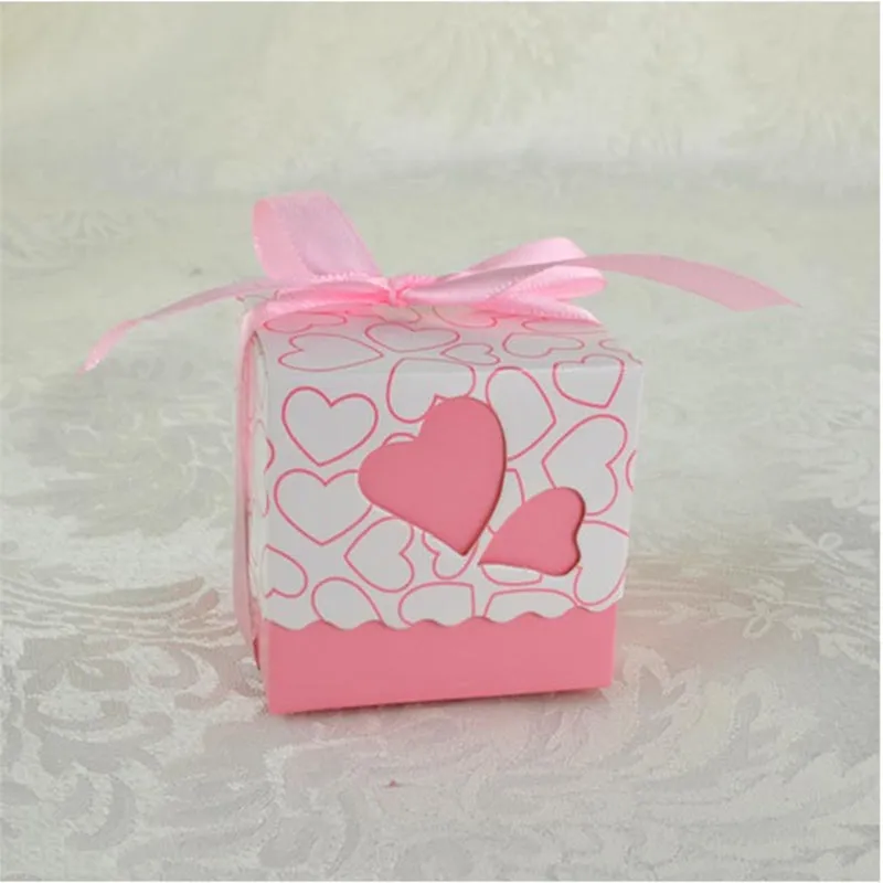 Colorful Love Heart Gift Candy Boxes with Ribbon