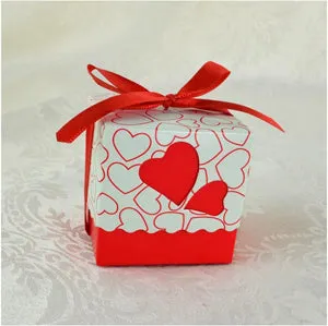Colorful Love Heart Gift Candy Boxes with Ribbon