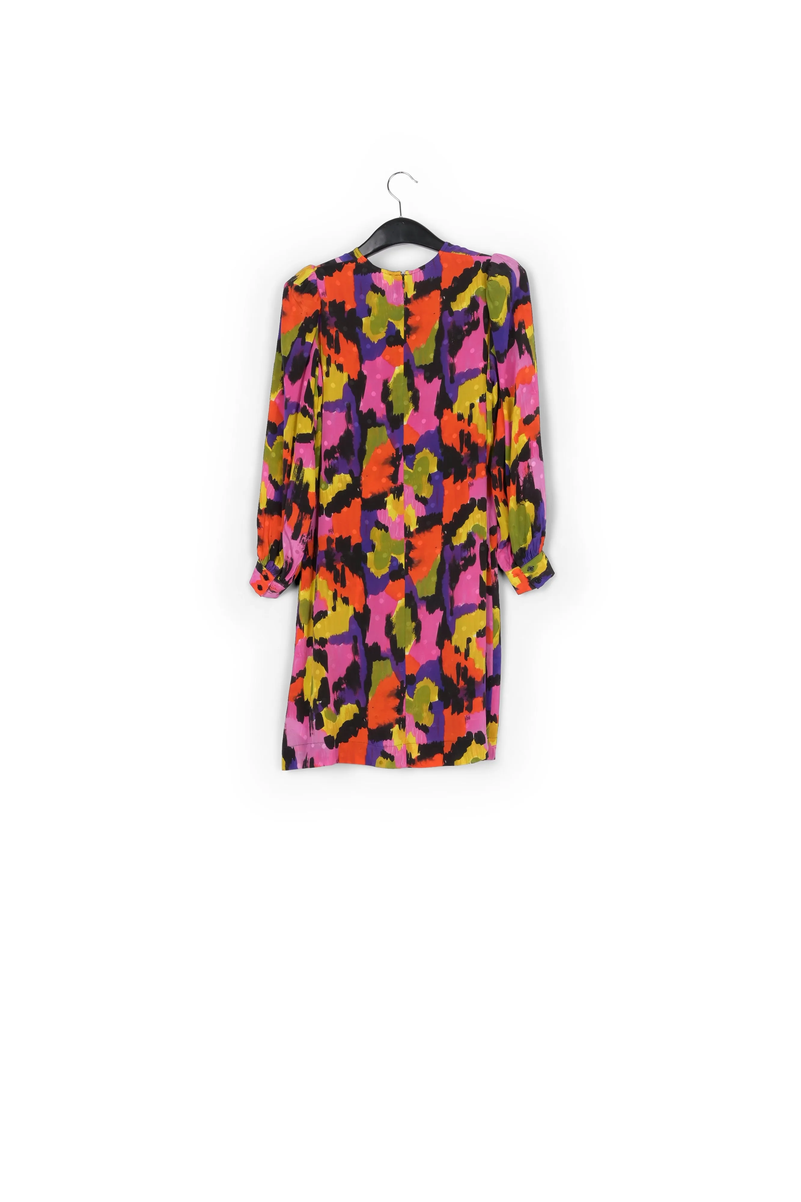 Colorful silk jacquard mini dress