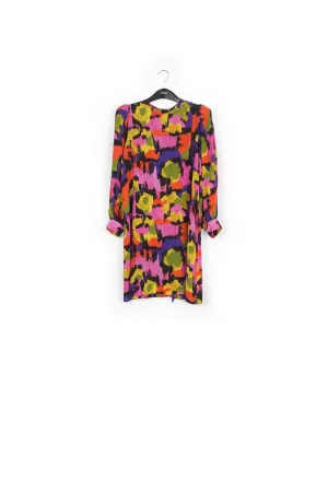 Colorful silk jacquard mini dress