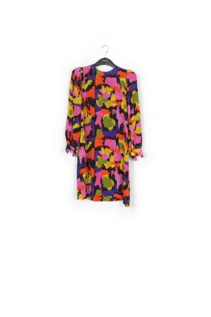 Colorful silk jacquard mini dress