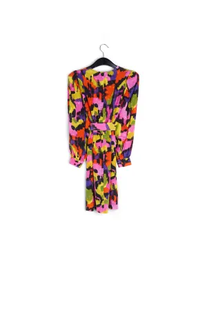 Colorful silk jacquard mini dress