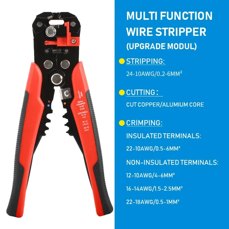 Cortador de cabo crimper ajustável automático descascador de fio multifuncional alicate terminal ferramenta mão
